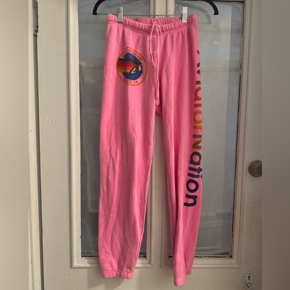 Aviator Nation Pants - Aviator Nation Pink Sweatpants
